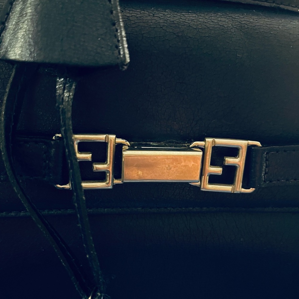 💎 Rare Fendi Navy Blue & Silver Alma bag w/ working silver lock & key - Picture 4 of 16